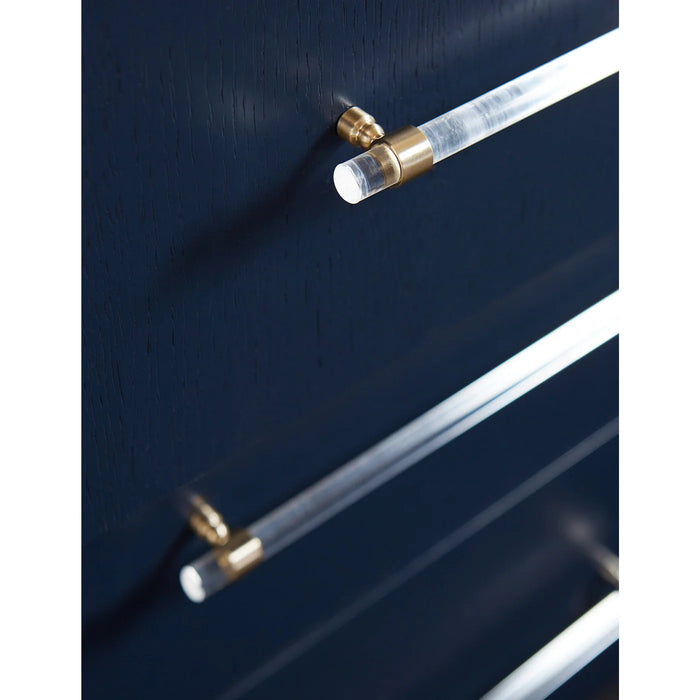 Prescott Navy Blue Oak & Brass Bedroom Set