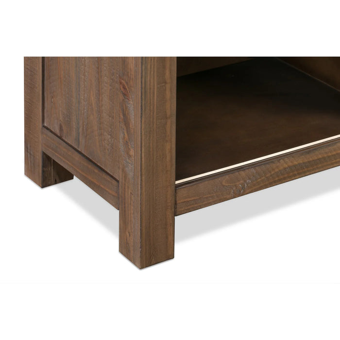 Monroe Farmhouse Office Desk with Sliding Doors & Roughhewn Wood