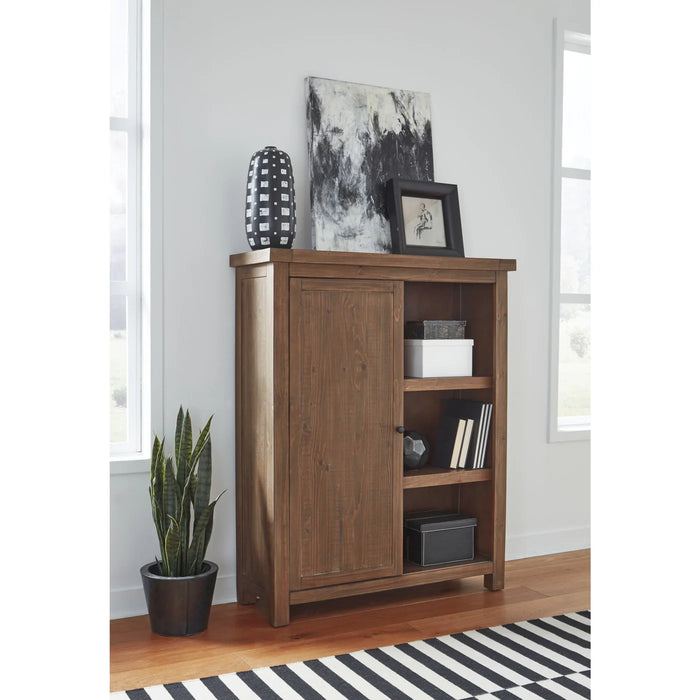 Monroe Farmhouse Office Desk with Sliding Doors & Roughhewn Wood