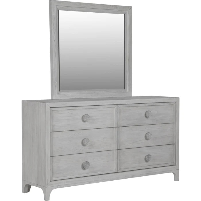 Boho Chic Six-Drawer Dresser in Washed White (2024)