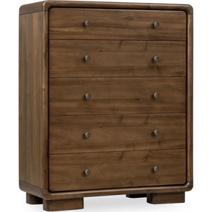 Boka chest of drawers made of acacia wood with five drawers in Impala