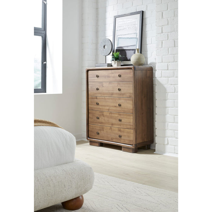 Boka chest of drawers made of acacia wood with five drawers in Impala