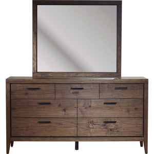 Boracay seven-drawer chest and Mirror in walnut wood, Wild Oats Brown (2024)