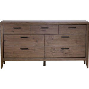 Boracay seven-drawer chest and Mirror in walnut wood, Wild Oats Brown (2024)