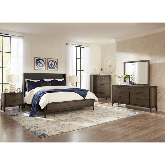 Richmond Upholstered Storage Bedroom Set in Wild Oats Brown