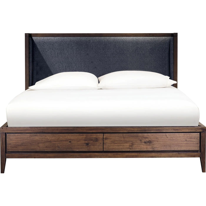 Richmond Upholstered Storage Bedroom Set in Wild Oats Brown