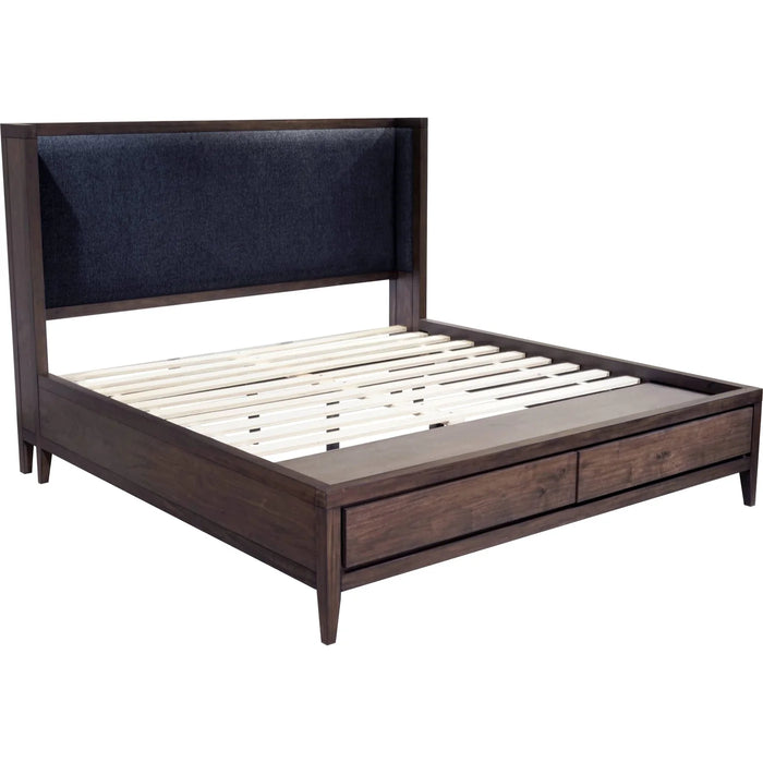 Richmond Upholstered Storage Bedroom Set in Wild Oats Brown