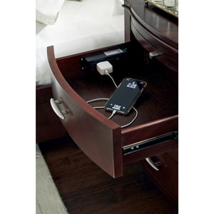 Set of 2 Brighton Charging Station bedside table in cinnamon
