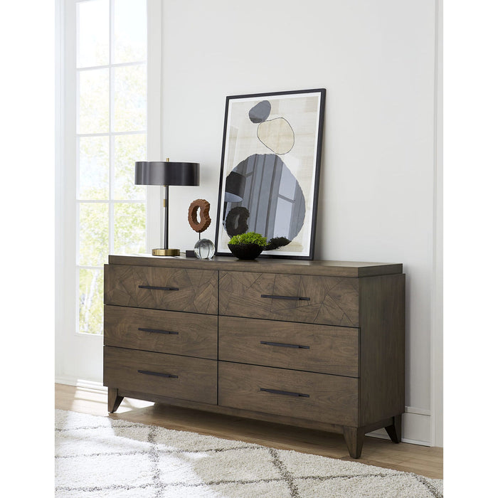 Broderick six-drawer chest and Mirror in Wild Oats Brown (2024)