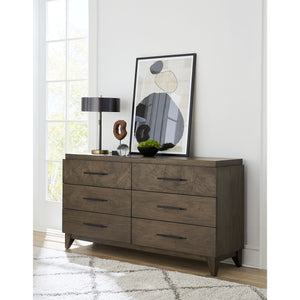 Broderick six-drawer chest and Mirror in Wild Oats Brown (2024)
