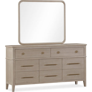 Camden oak chest of drawers with eight drawers and Mirror in Chai