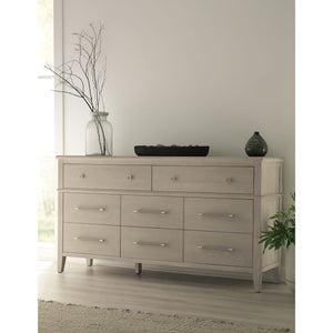 Camden oak chest of drawers with eight drawers and Mirror in Chai