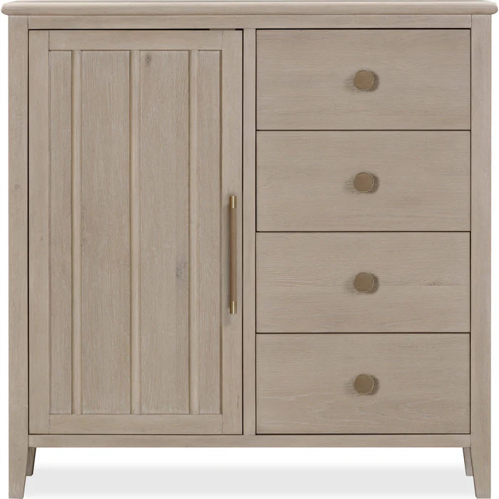 Marisole 6-Drawer 1-Door Oak Chest in Chai finish