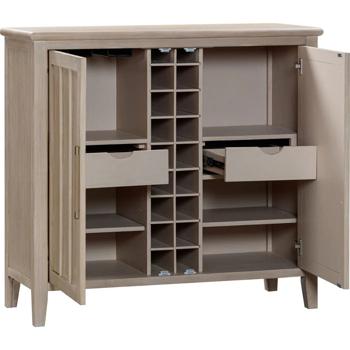 Marisole 2-Door 2-Drawer Bar Cabinet with Stemware Rack & Wine Rack