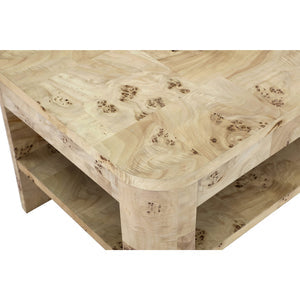 Cosmo Mappa burl wood coffee table in Amber Kiss