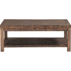Craster rectangular coffee table made from recycled wood in smoky taupe