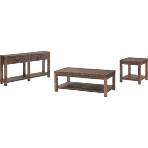 Craster rectangular coffee table made from recycled wood in smoky taupe