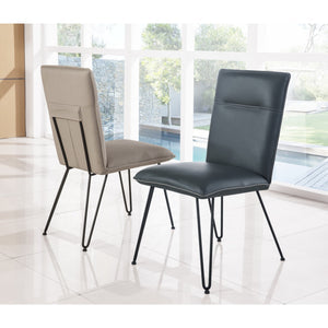 Set of 2 Demi Hairpin Leg Modern Dining Chair in Cobalt