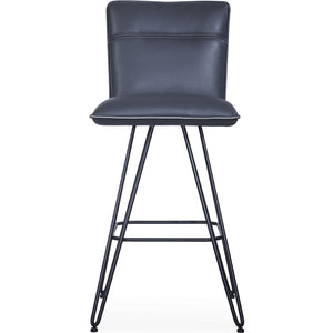 Set of 2 Swivel bar stool Demi Hairpin Leg in cobalt