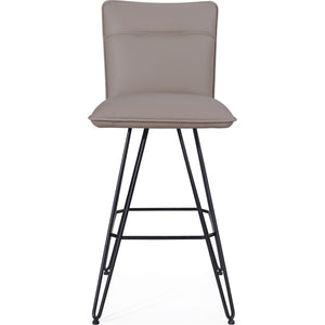 Set of 2 Swivel bar stool Demi Hairpin Leg in Taupe
