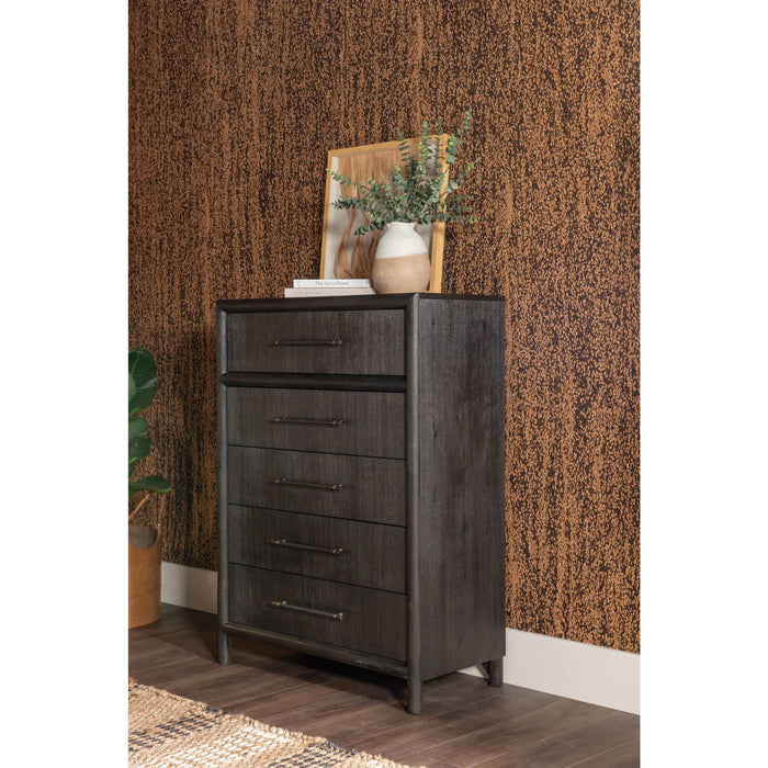 Sivra Natural Acacia Bedroom Set – Modern Textured Wood Design