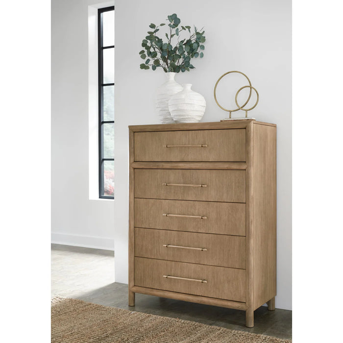 Sivra Natural Acacia Bedroom Set – Modern Textured Wood Design