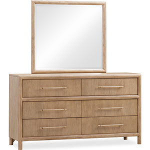 Dorsey six-drawer chest and Mirror in Granola