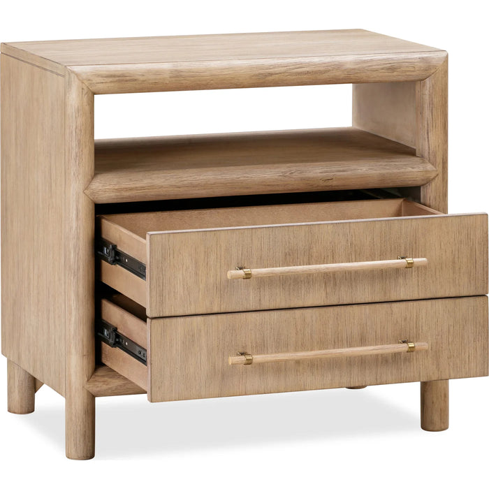 Sivra Natural Acacia Storage Bedroom Set – Modern Textured Wood Design