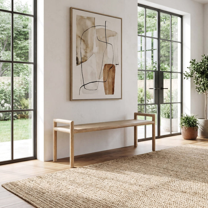 Dorsey wooden bench - Granola