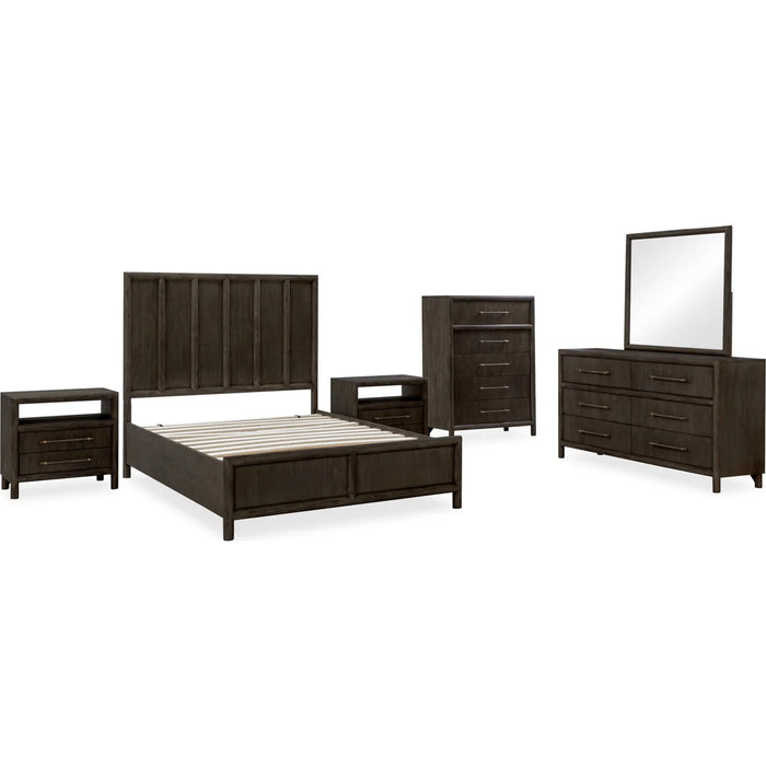Sivra Natural Acacia Bedroom Set – Modern Textured Wood Design