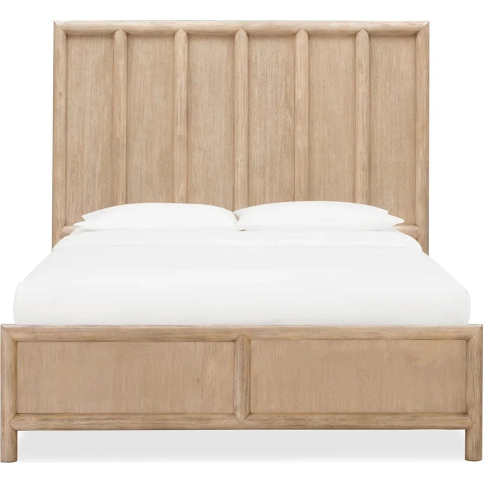 Sivra Natural Acacia Bed Frame – Modern Textured Wood Design