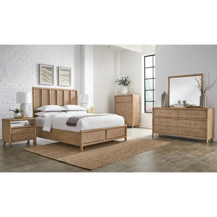 Sivra Natural Acacia Bed Frame – Modern Textured Wood Design