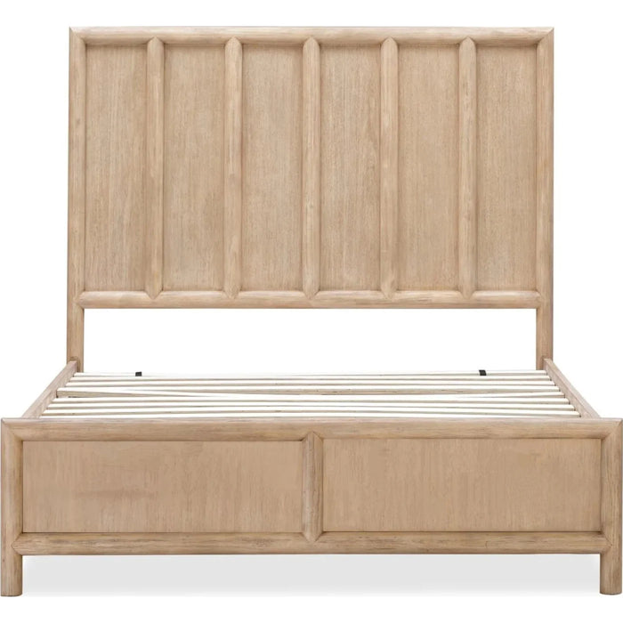 Sivra Natural Acacia Bed Frame – Modern Textured Wood Design