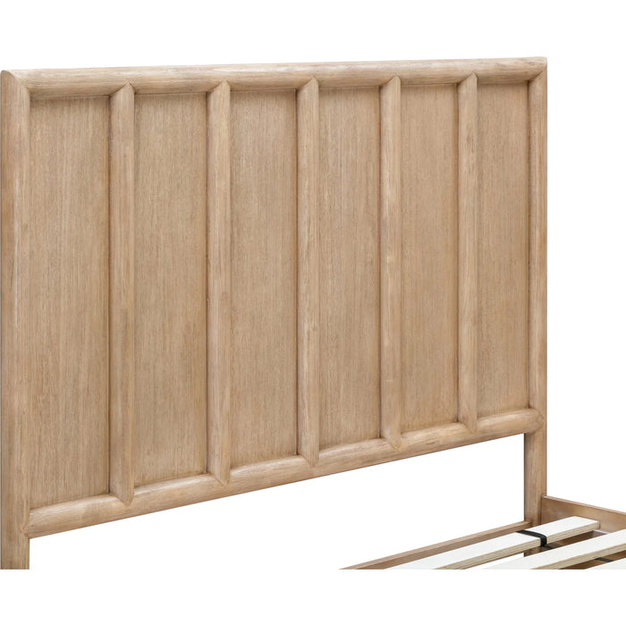 Sivra Natural Acacia Storage Bedroom Frame – Modern Textured Wood Design