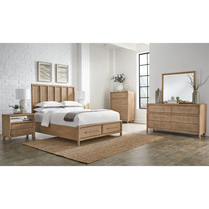 Sivra Natural Acacia Storage Bedroom Frame – Modern Textured Wood Design