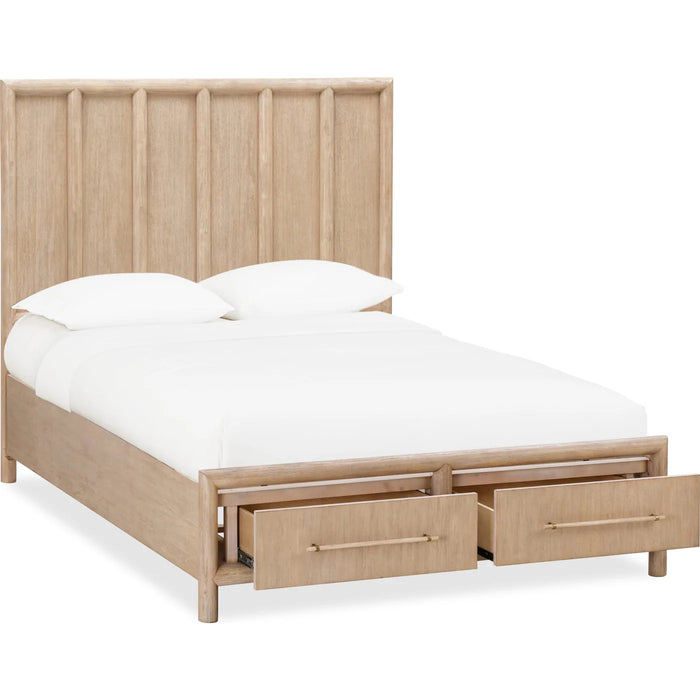 Sivra Natural Acacia Storage Bedroom Set – Modern Textured Wood Design