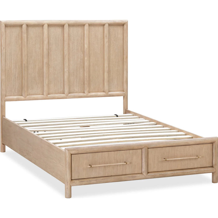 Sivra Natural Acacia Storage Bedroom Set – Modern Textured Wood Design