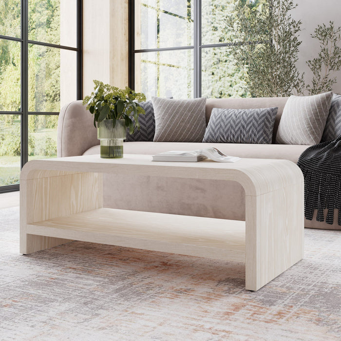 Drake coffee table in ash wood, sugar finish
