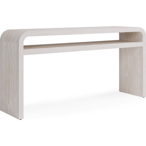 Drake console table in ash wood, sugar finish