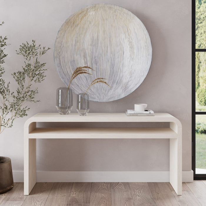Drake console table in ash wood, sugar finish