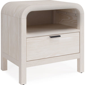 Set of 2 Drake bedside table with one drawer, one shelf and USB charging function in sugar