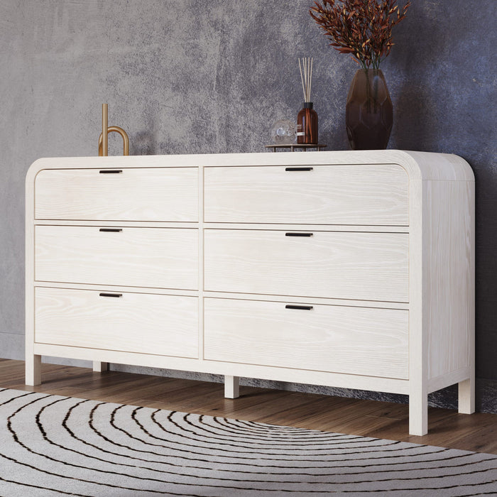 Drake six-drawer chest and Mirror in sugar