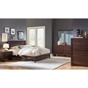 Set of 2 Element charging station bedside table in chocolate brown