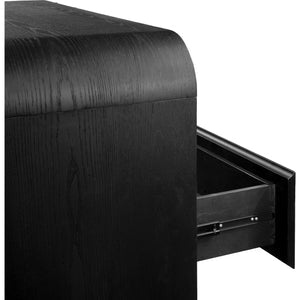 Elora chest of drawers with five drawers made of deep black ash