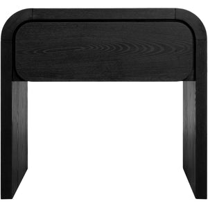 Set of 2 Elora bedside table with one drawer made of deep black ash