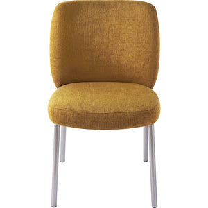 Set of 2 Fomo dining chair with chenille upholstery and stainless steel frame in pineapple