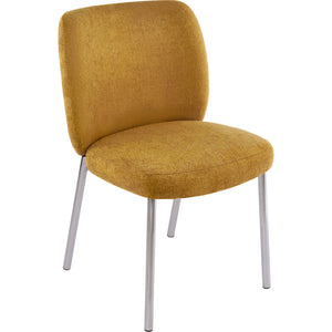 Set of 2 Fomo dining chair with chenille upholstery and stainless steel frame in pineapple