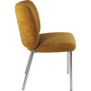 Set of 2 Fomo dining chair with chenille upholstery and stainless steel frame in pineapple
