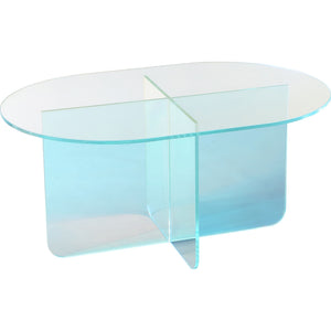 Fomo coffee table made of iridescent glass