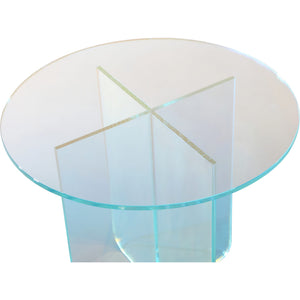 Set of 2 Large Fomo side table made of iridescent glass